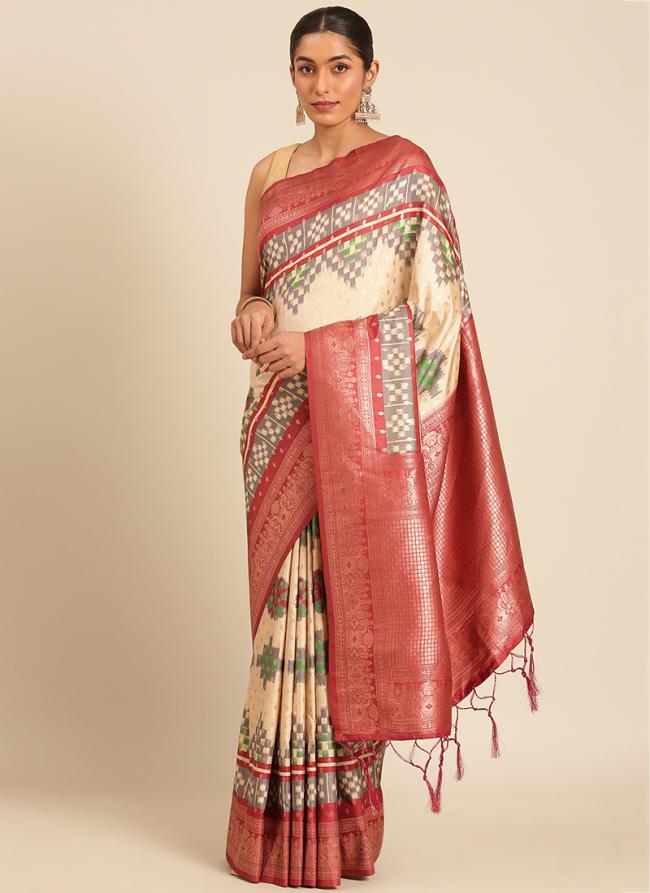 Silk Multi Colour Casual Wear Printed Saree